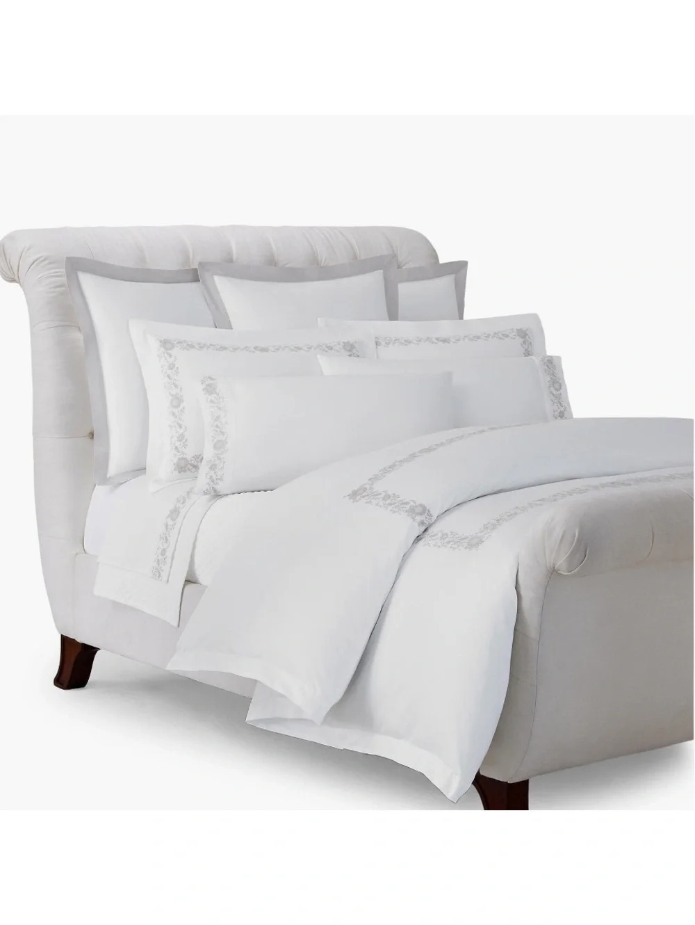 Ralph Lauren Eloise Embroidery Organic Cotton Duvet in Platinum Full/Queen $650